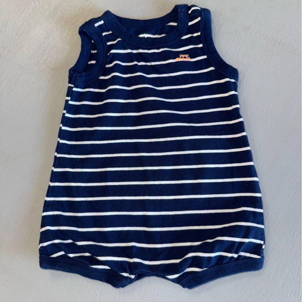 Carter's Navy and White‎ Striped Romper